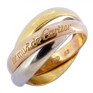 ★在庫処分★最終価格【5jmb0700】カルティエ リング トリニティ K18YG イエローゴールド K18WG ホワイトゴールド K18PG ピンクゴールド ＃52【中古】レディース