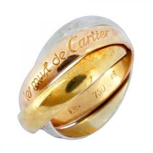 ★在庫処分★最終価格【5jmb0722】カルティエ リング トリニティ K18YG イエローゴールド K18WG ホワイトゴールド K18PG ピンクゴールド ＃48【中古】レディース