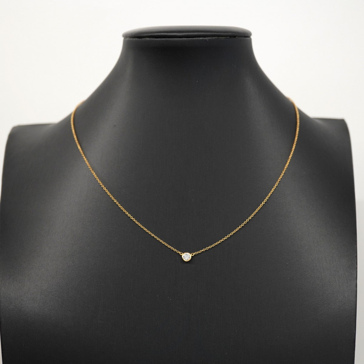 【5jmb0790】ティファニー ネックレス バイザヤード 1PD K18YG イエローゴールド ダイヤモンド 0.20ct【中古】レディース