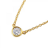 【5jmb0790】ティファニー ネックレス バイザヤード 1PD K18YG イエローゴールド ダイヤモンド 0.20ct【中古】レディース
