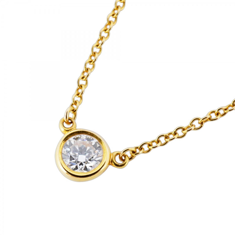 【5jmb0790】ティファニー ネックレス バイザヤード 1PD K18YG イエローゴールド ダイヤモンド 0.20ct【中古】レディース