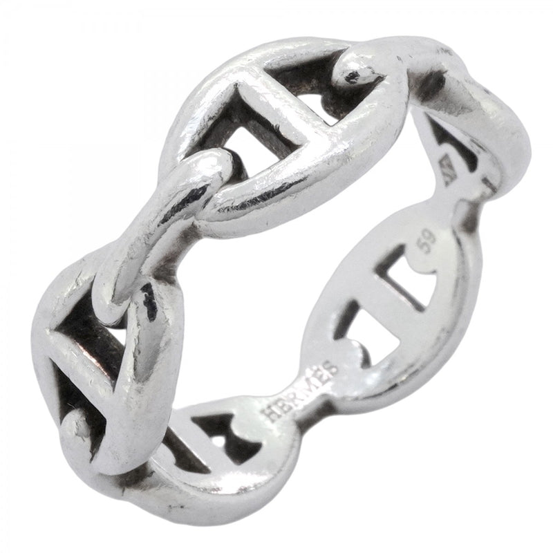 エルメス　アンシェネリングPM シルバー　指輪　 59 エルメス リング 指輪 ”シェーヌダンクル アンシェネ” シルバー ＃59