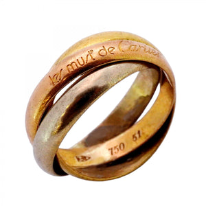 ★最終価格【5jmb0940】カルティエ リング トリニティ K18YG イエローゴールド K18WG ホワイトゴールド K18PG ピンクゴールド ＃51【中古】レディース