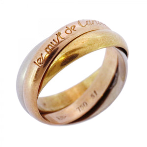 ★最終価格【5jmb0950】カルティエ リング トリニティ K18YG イエローゴールド K18WG ホワイトゴールド K18PG ピンクゴールド ＃51【中古】レディース