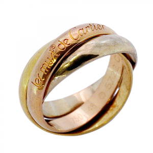 ★最終価格【5jmb0960】カルティエ リング トリニティ K18YG イエローゴールド K18WG ホワイトゴールド K18PG ピンクゴールド ＃48【中古】レディース