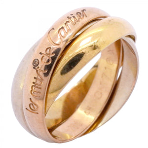 ★最終価格【5job0013】カルティエ リング トリニティ クラシックモデル K18YG イエローゴールド K18WG ホワイトゴールド K18PG ピンクゴールド ＃48【中古】レディース