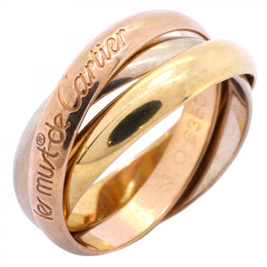 【5job0106】カルティエ リング トリニティ クラシックモデル K18YG イエローゴールド K18WG ホワイトゴールド K18PG ピンクゴールド ＃53【中古】レディース