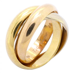 【5job0123】カルティエ リング トリニティ クラシックモデル K18YG イエローゴールド K18WG ホワイトゴールド K18PG ピンクゴールド ＃48【中古】レディース