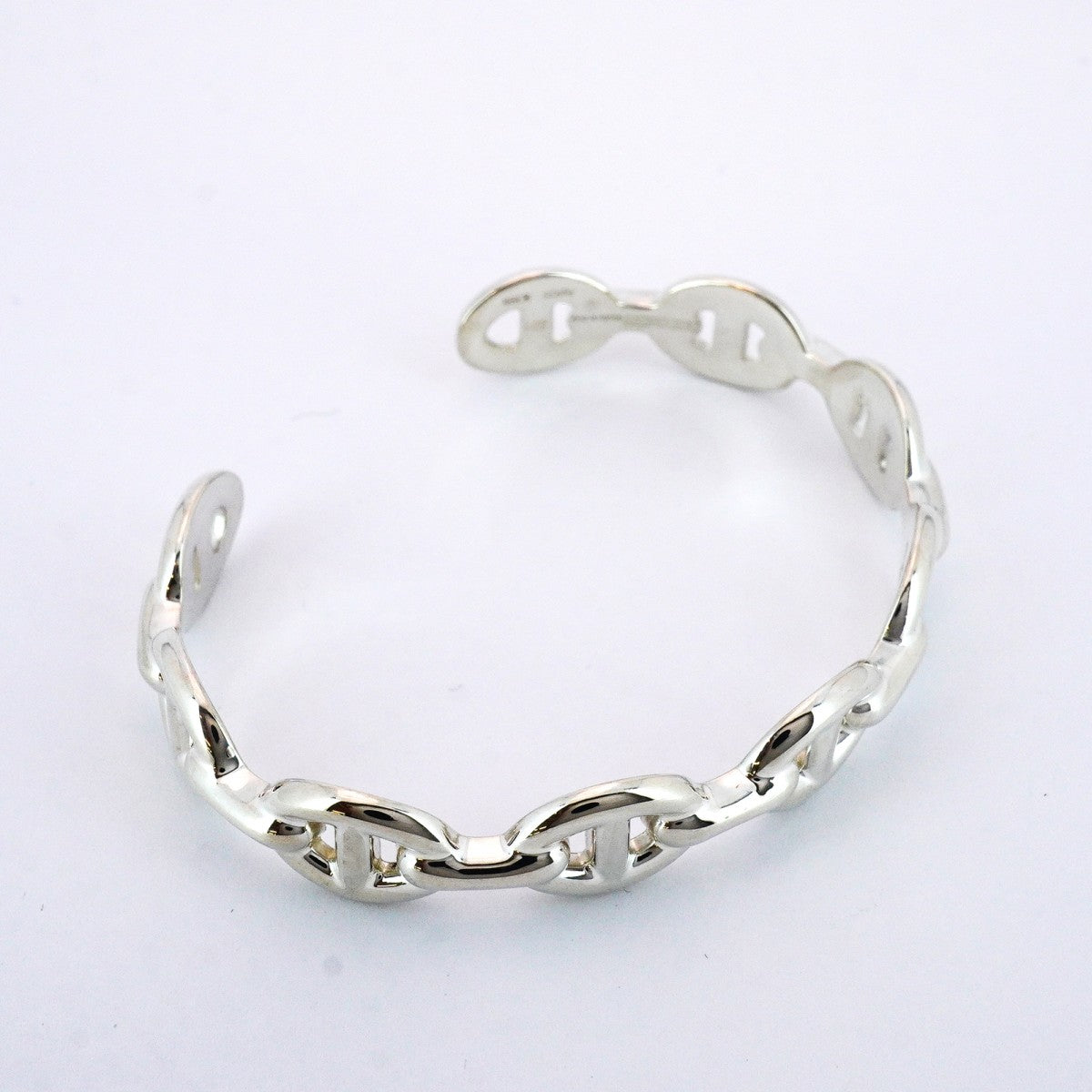 5job0127】エルメス バングル アンシェネ シェーヌダンクル シルバー