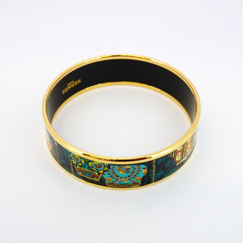 5job0159】エルメス バングル エマイユGM GPメッキ 七宝焼き ゴールド