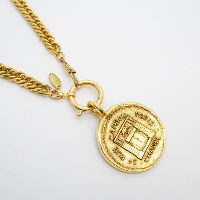 5job0287】シャネル ネックレス ヴィンテージ シャネルロゴ カンボン