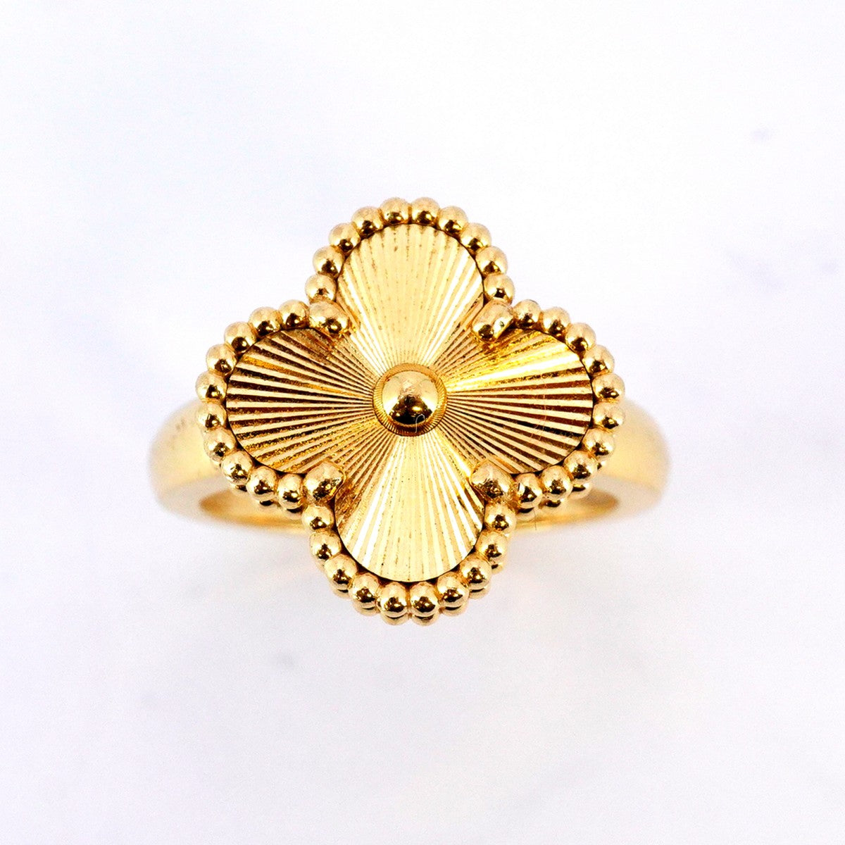 ヴァンクリーフ&アーペル　ヴィンテージアルハンブラリング　ギヨシェ　51　YG 5job0341】ヴァンクリーフ＆アーペル リング ヴィンテージ