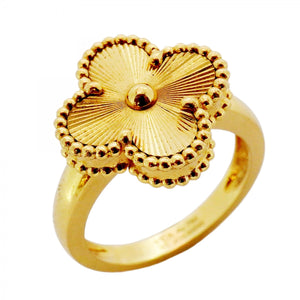 【5job0341】ヴァンクリーフ＆アーペル リング ヴィンテージ アルハンブラ ギヨシェ K18YG イエローゴールド ＃51【中古】レディース