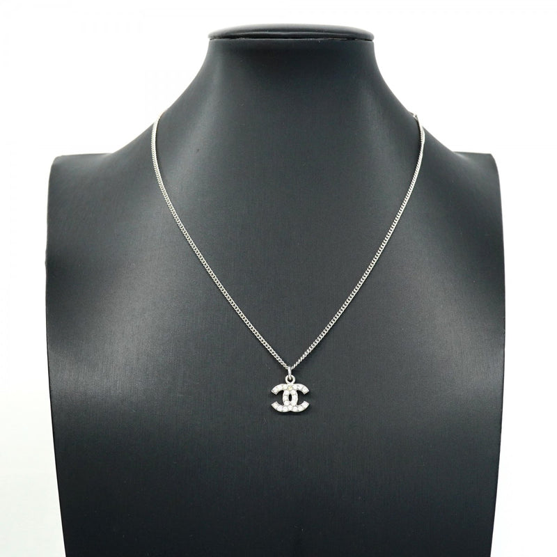 CHANEL シルバーチェーンネックレス 5job0363】シャネル ネックレス ココマーク メタル ラインストーン