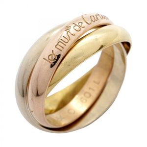 【5job0391】カルティエ リング トリニティ クラシックモデル K18YG イエローゴールド K18WG ホワイトゴールド K18PG ピンクゴールド ＃54【中古】レディース