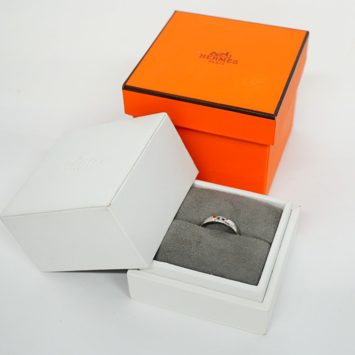 5job0418】エルメス リング エヴァーヘラクレス K18WG ホワイト