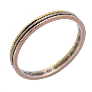 【5job0495】カルティエ リング トリニティ ヴァンドーム K18YG イエローゴールド K18WG ホワイトゴールド K18PG ピンクゴールド ＃60【中古】メンズ
