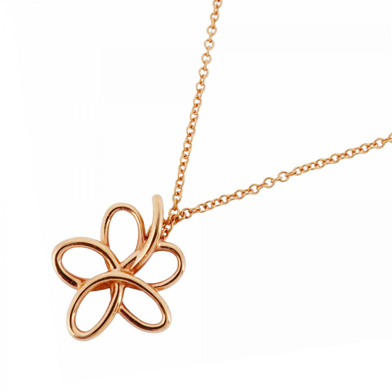 5job0660】ティファニー ネックレス ヴィラ/フラワー K18PG ピンク