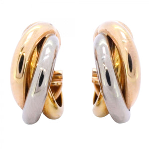 【5job0679】カルティエ ピアス トリニティ K18YG イエローゴールド K18WG ホワイトゴールド K18PG ピンクゴールド【中古】レディース