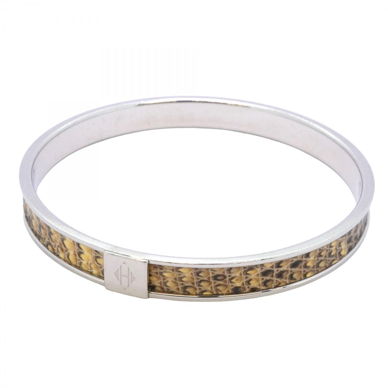 5job0683】エルメス バングル カワイイ メタル リザード シルバー