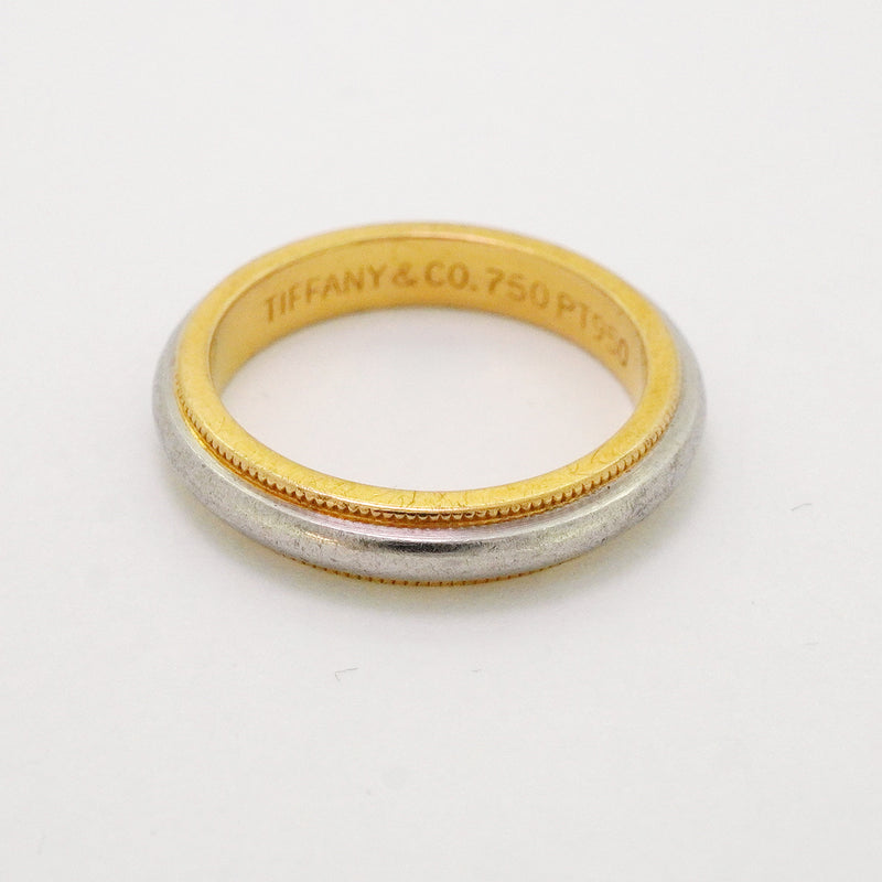 5job0697】ティファニー リング ミルグレイン K18YG イエローゴールド