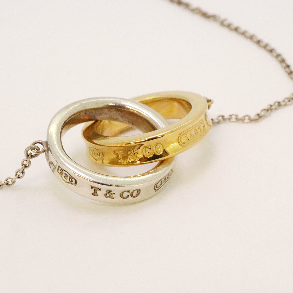 5job0700】ティファニー ネックレス インターロッキング/1837 K18YG