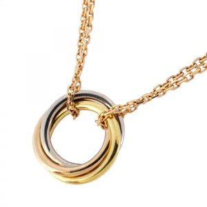 【5job0711】カルティエ ネックレス スウィートトリニティ K18YG イエローゴールド K18WG ホワイトゴールド K18PG ピンクゴールド【中古】レディース