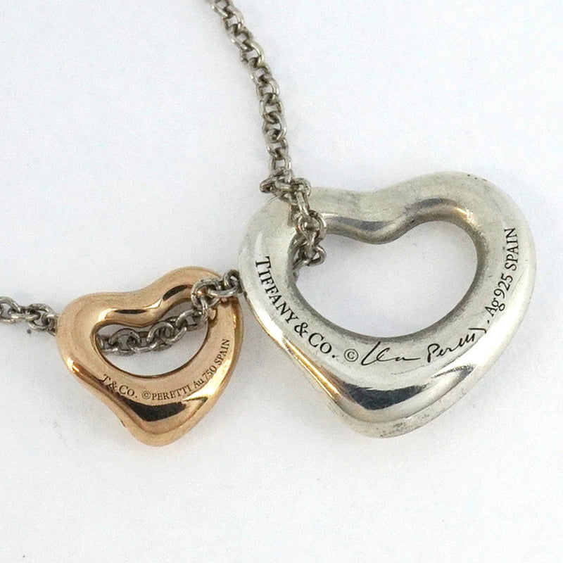 5job0775】ティファニー ネックレス ダブルオープンハート K18PG