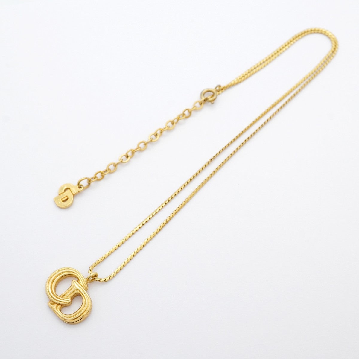 5jpb0016】クリスチャンディオール ネックレス CDロゴ GPメッキ