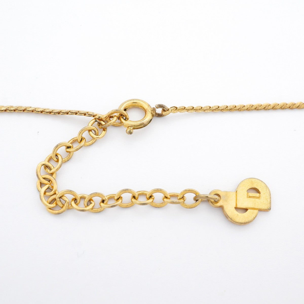 5jpb0041】クリスチャンディオール ネックレス CDロゴ GPメッキ ライン