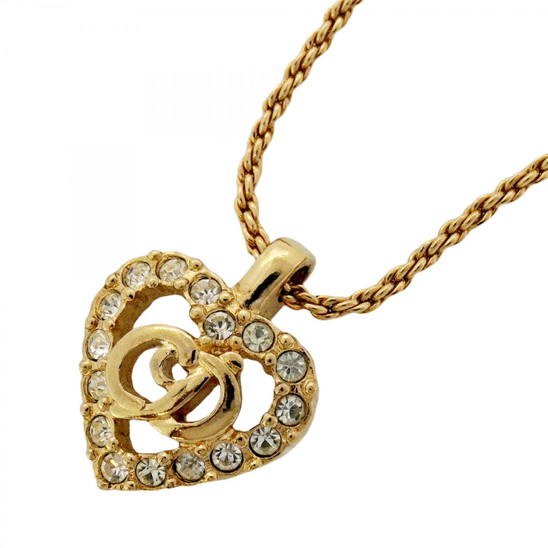 5jpb0126】クリスチャンディオール ネックレス CDロゴ ハートモチーフ