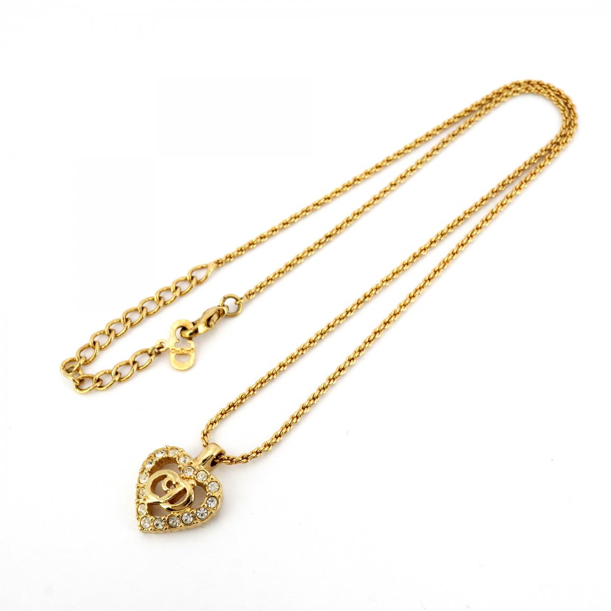 5jpb0126】クリスチャンディオール ネックレス CDロゴ ハートモチーフ