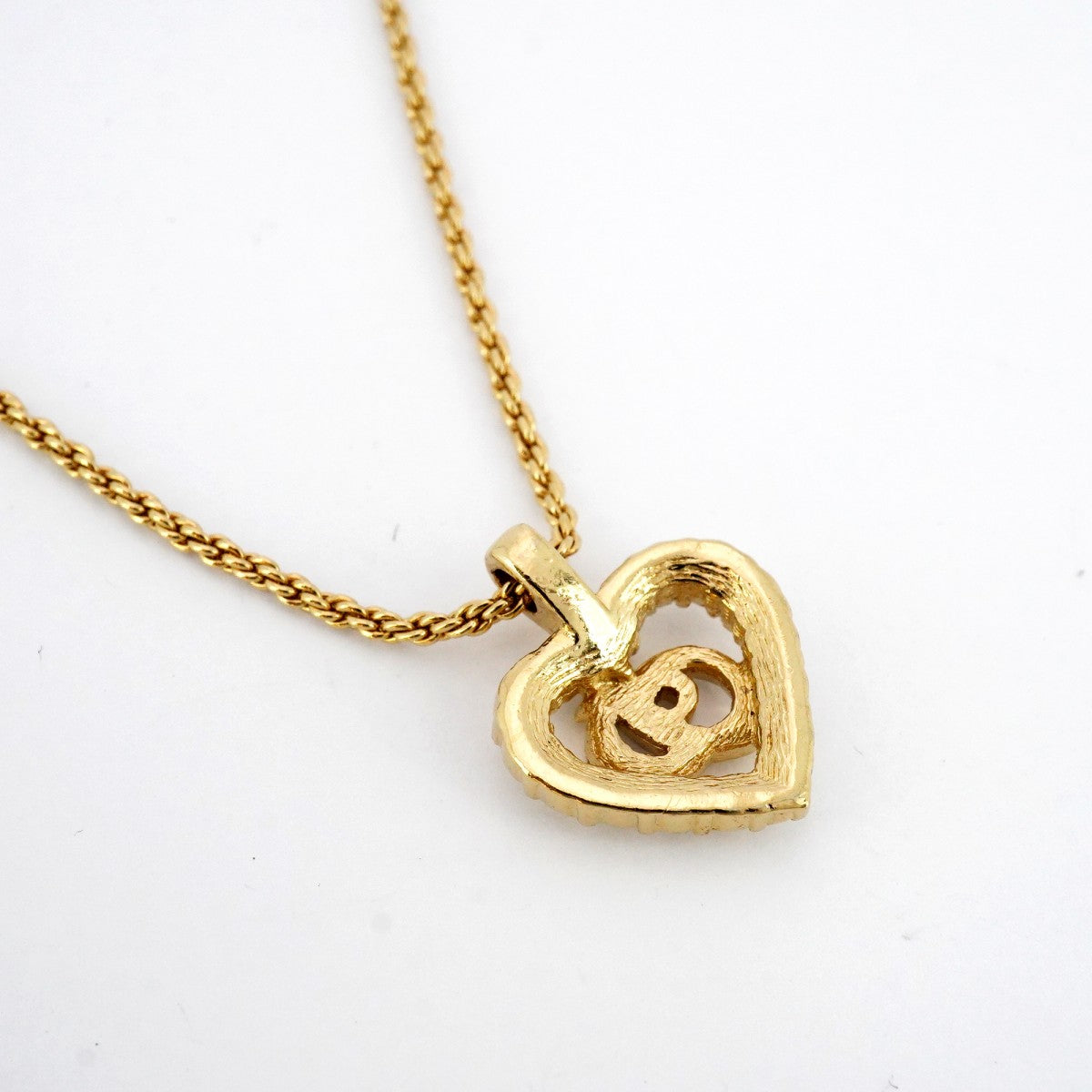 5jpb0126】クリスチャンディオール ネックレス CDロゴ ハートモチーフ