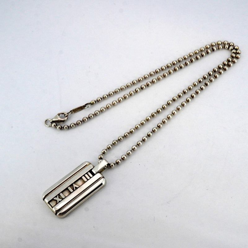 5jpb0134】ティファニー ネックレス アトラス プレート/ボールチェーン