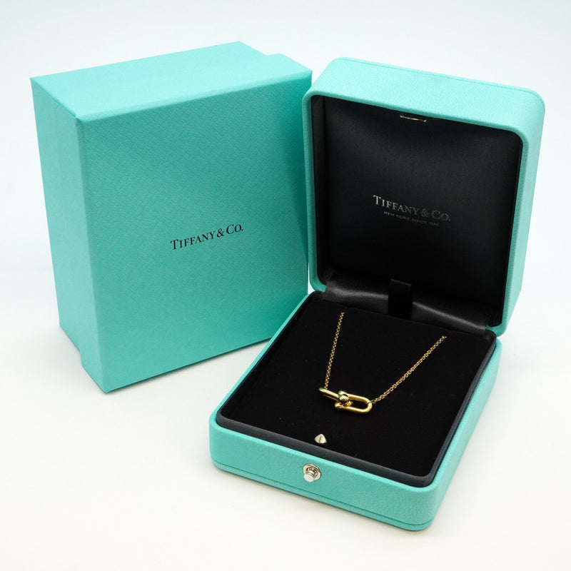 TIFFANY & Co. パヴェ ゴールド ネックレス 箱付き 5jpb0149】ティファニー ネックレス ハードウェア/ダブルリンク K18YG