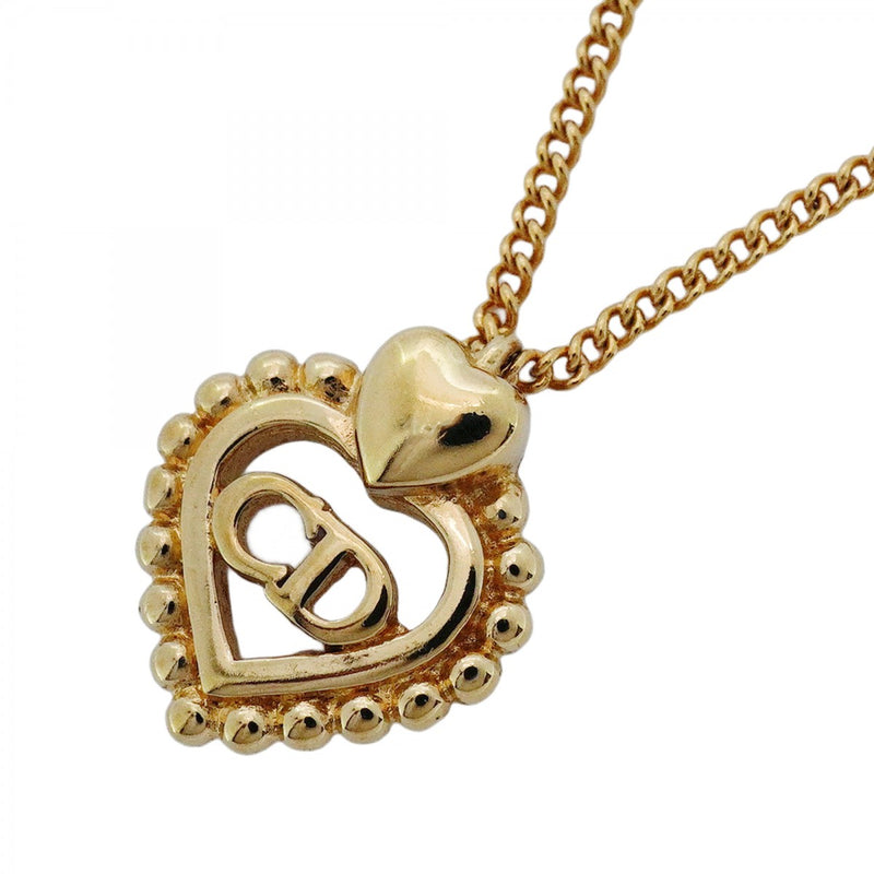 5jpb0174】クリスチャンディオール ネックレス CDロゴ ハートモチーフ