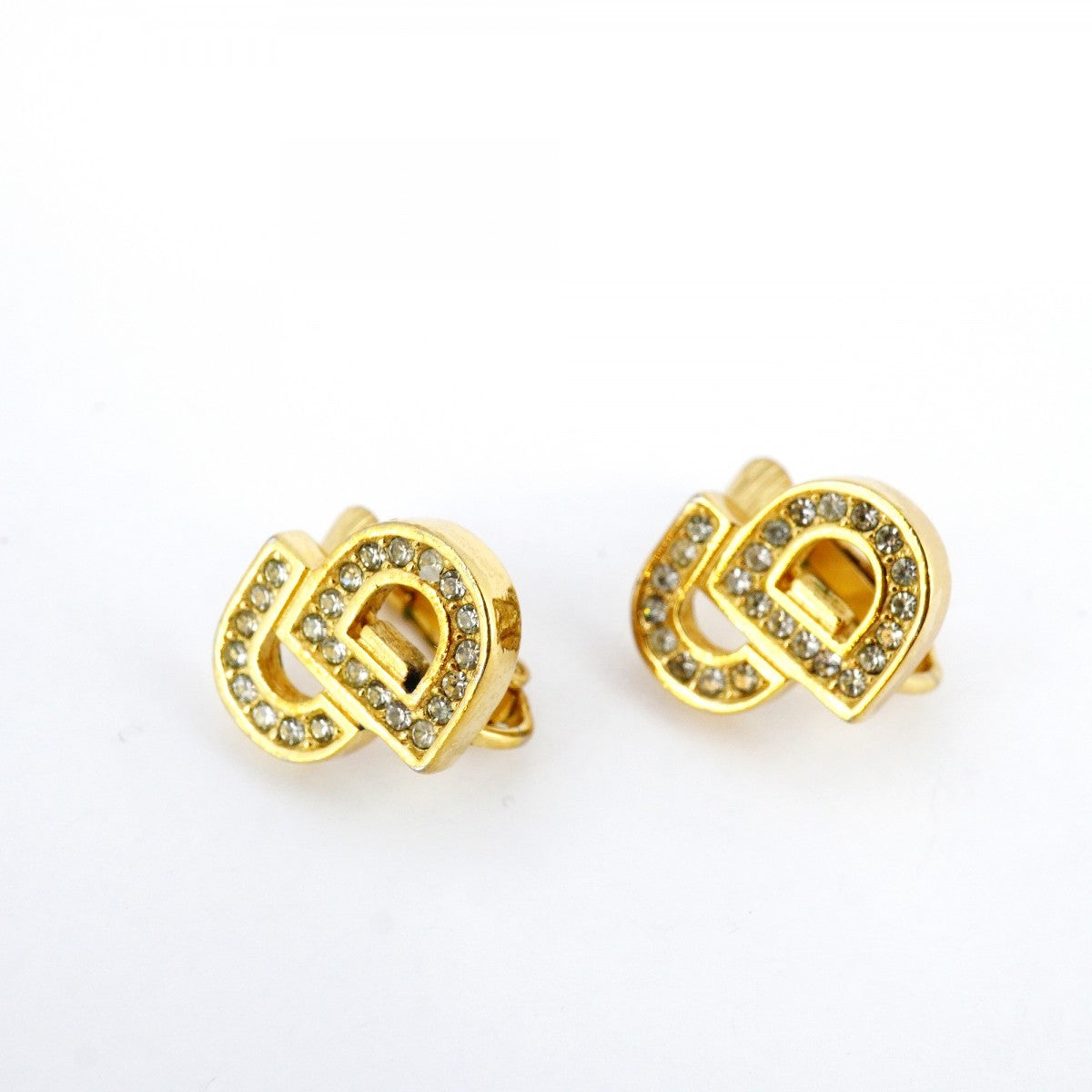 5jpb0194】クリスチャンディオール イヤリング CDロゴ GPメッキ ライン