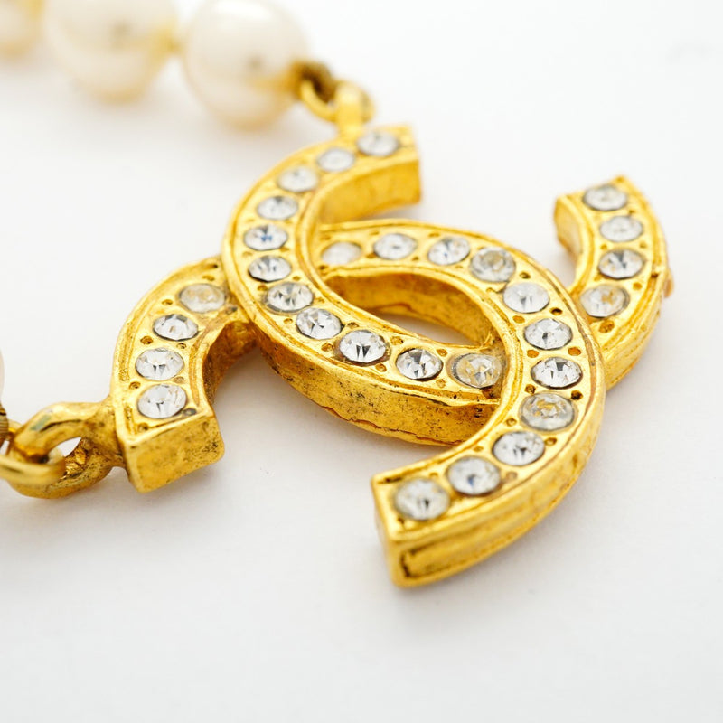 シャネルChanelネックレス ココマークGPメッキラインストーンゴールド 本物 シャネル CHANEL ココマーク ラインストーン ネックレス