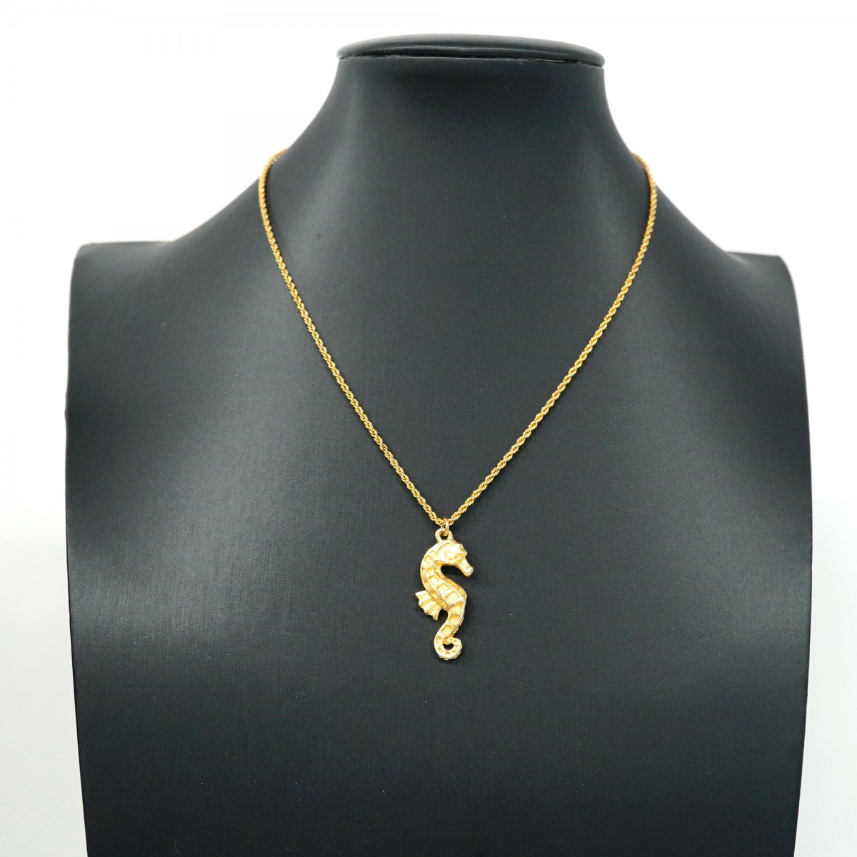 5jpb0254】クリスチャンディオール ネックレス タツノオトシゴモチーフ