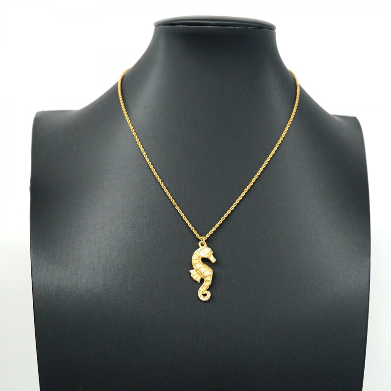 5jpb0254】クリスチャンディオール ネックレス タツノオトシゴモチーフ