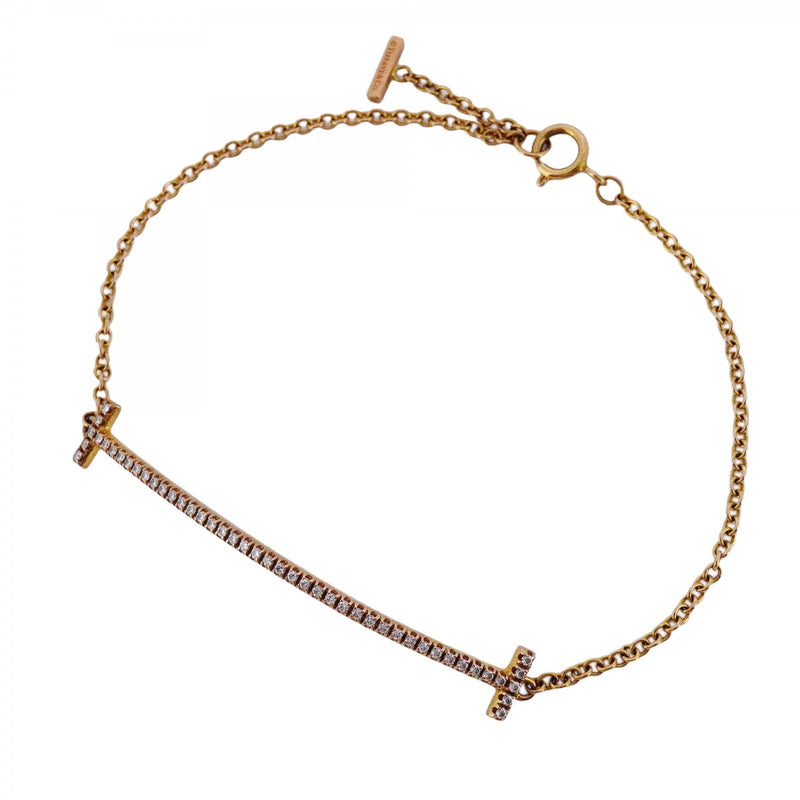 5jpb0302】ティファニー ブレスレット Tスマイル K18PG ピンクゴールド