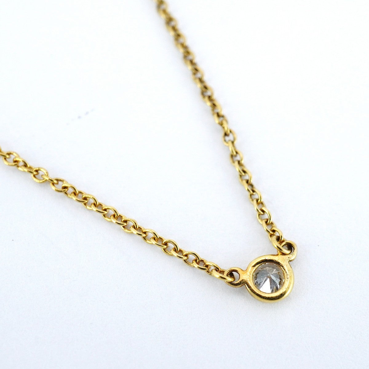 5jpb0305】ティファニー ネックレス バイザヤード 1PD K18YG イエロー