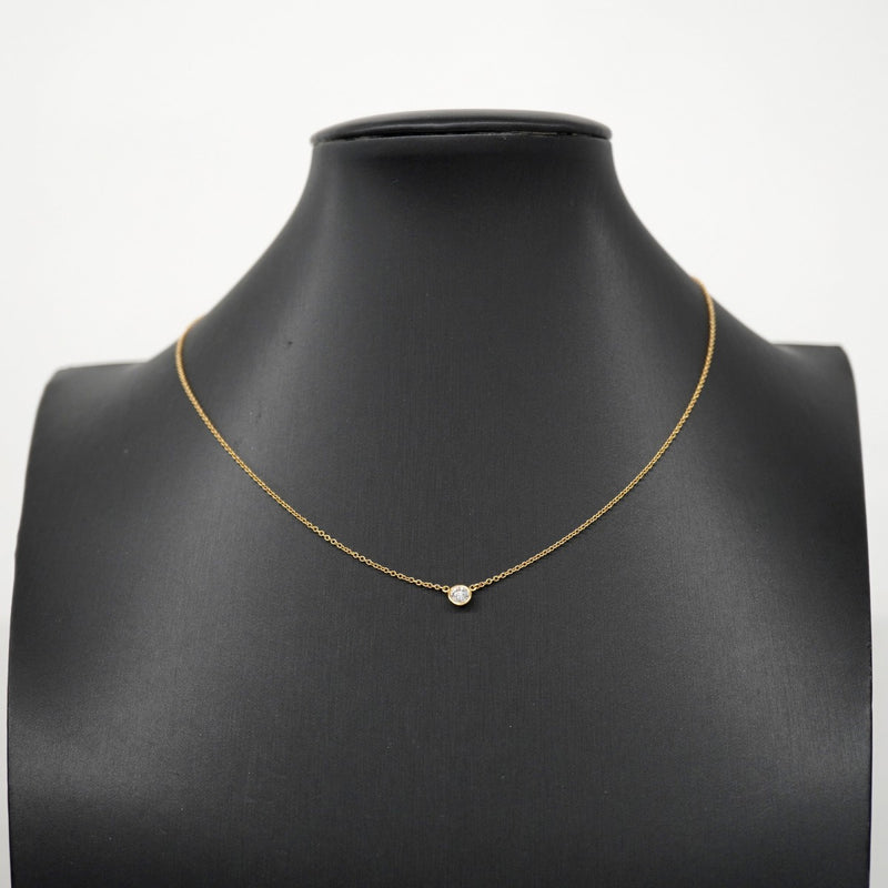 5jpb0320】ティファニー ネックレス バイザヤード 1PD K18YG イエロー