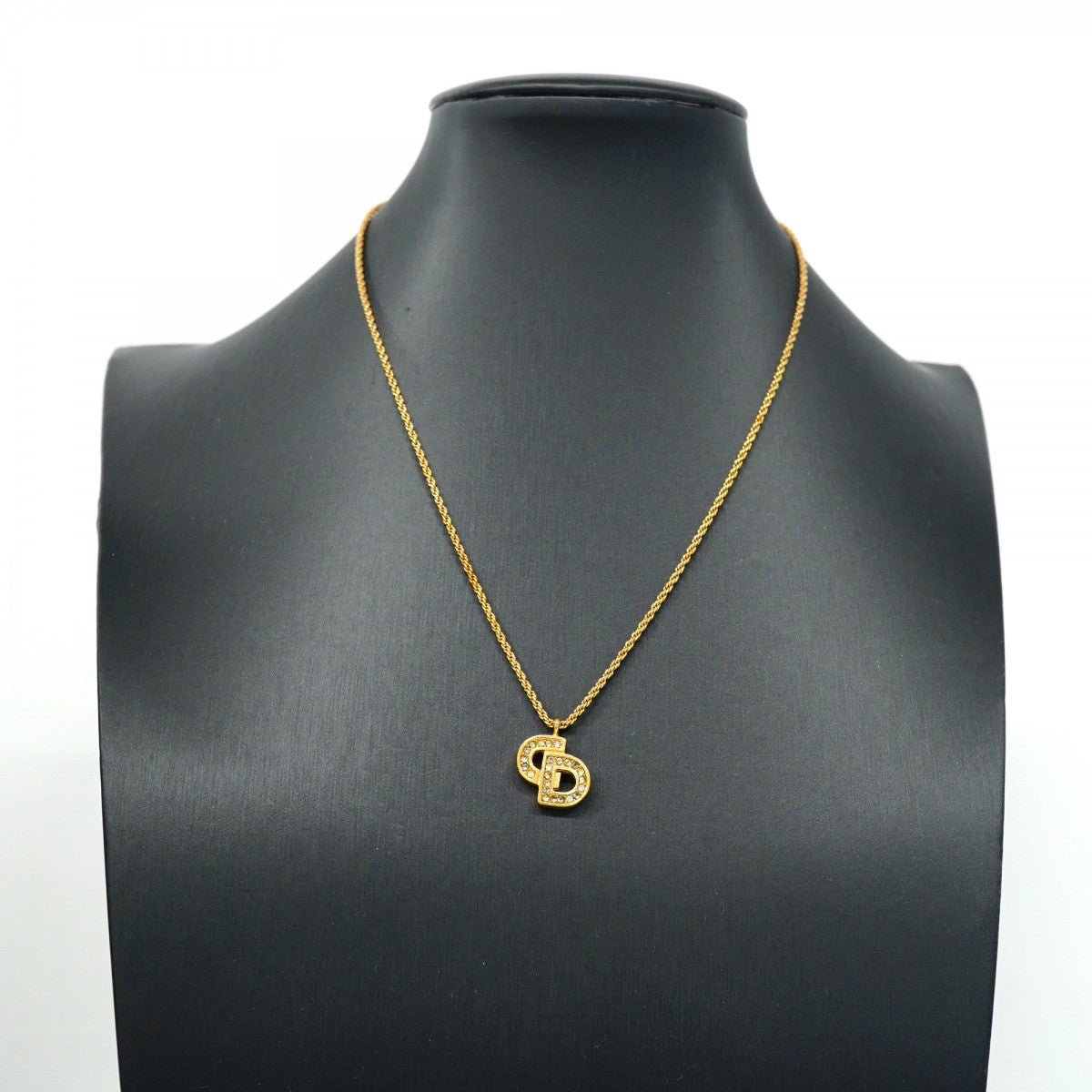 5jpb0361】クリスチャンディオール ネックレス CDロゴ GPメッキ ライン