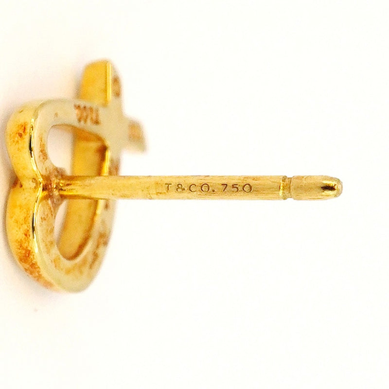 5jpb0382】ティファニー ピアス ラビングハート K18YG イエロー