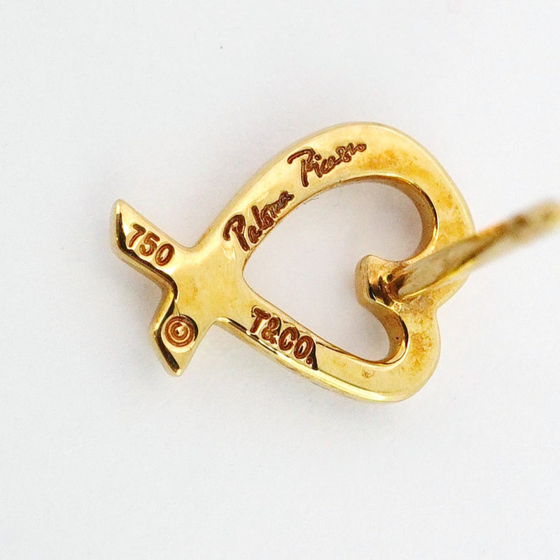 5jpb0382】ティファニー ピアス ラビングハート K18YG イエロー