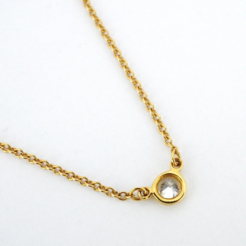 5jpb0388】ティファニー ネックレス バイザヤード 1PD K18YG イエロー