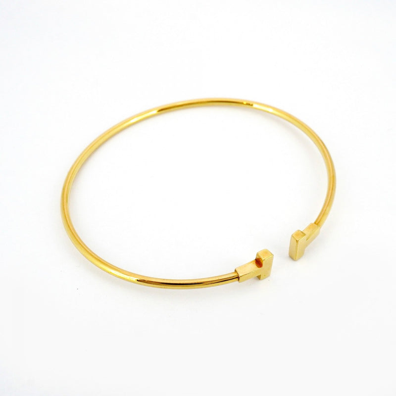 ティファニー Ｔワイヤーバングル　イエロー　ミディアム 5jpb0390】ティファニー バングル Tワイヤー K18YG イエローゴールド