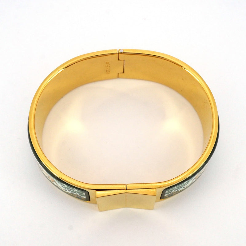 5jpb0397】エルメス バングル クリッククラックGM GPメッキ 七宝焼き