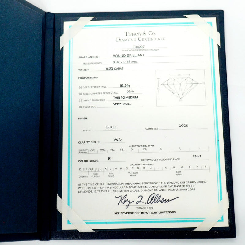 5jpb0409】ティファニー リング ソリティア 1PD Pt950 プラチナ